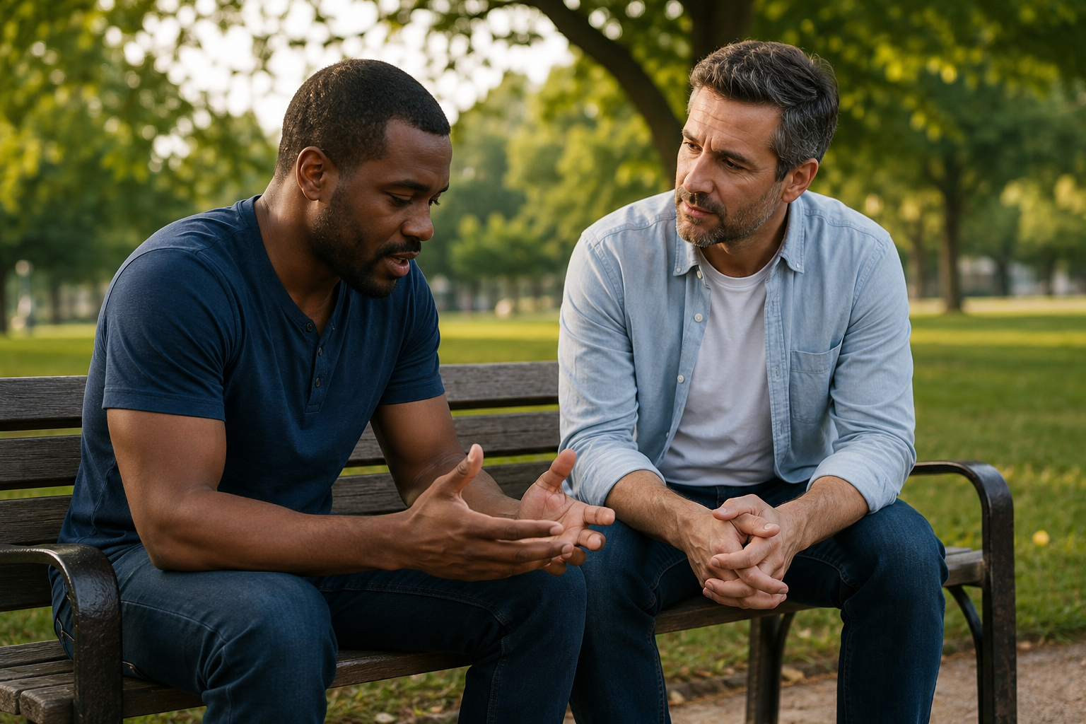 A friend showing biblical love by listening with patience and compassion