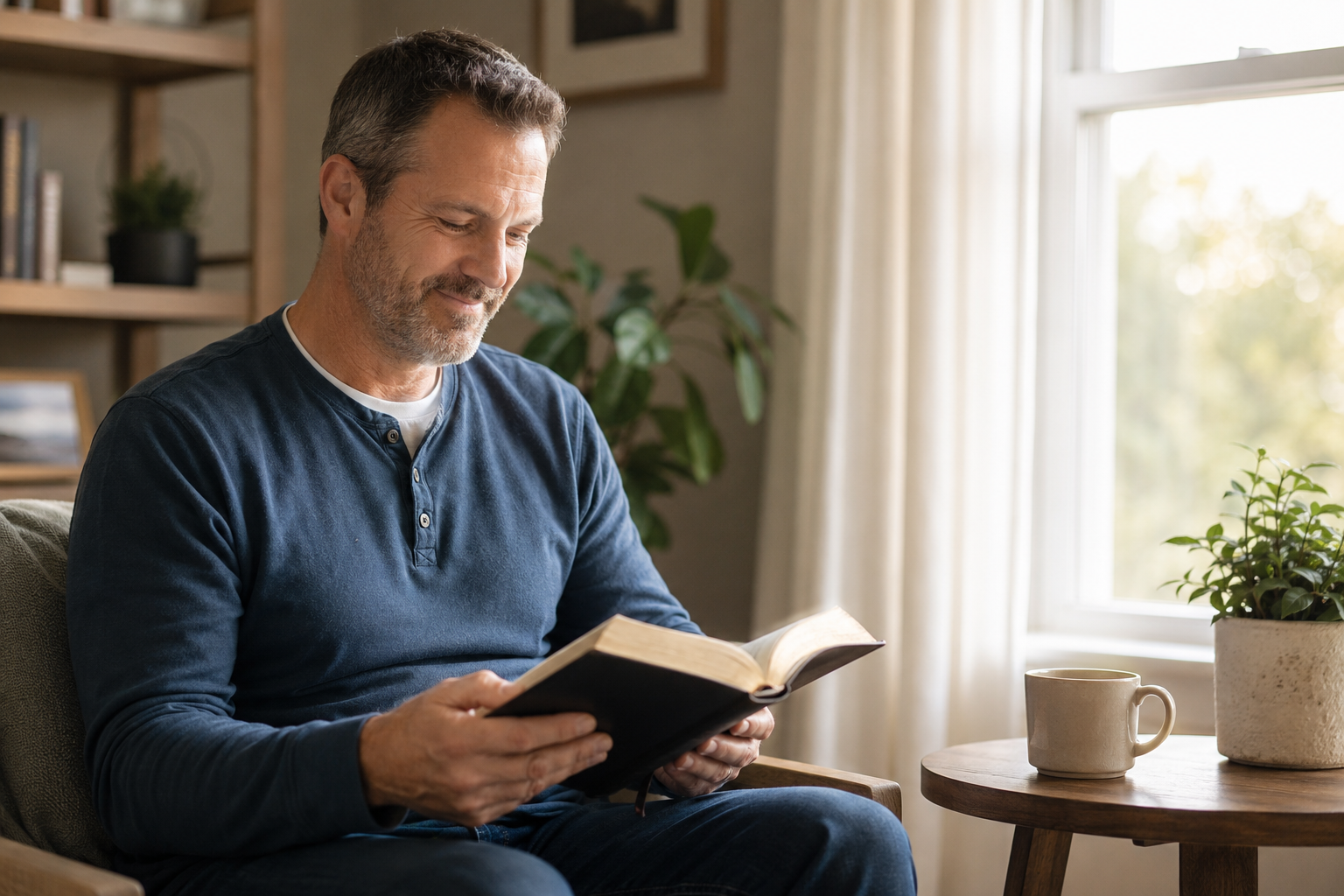 A Christian finding joy in Christ while reading the Bible