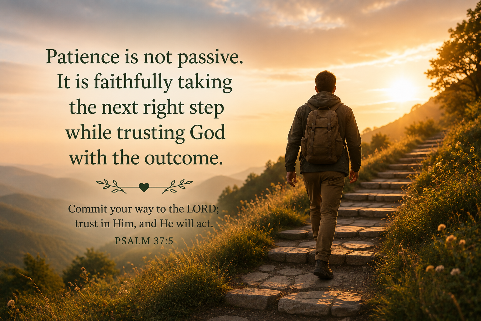 Patience as a fruit of the Spirit means trusting God while taking the next right step