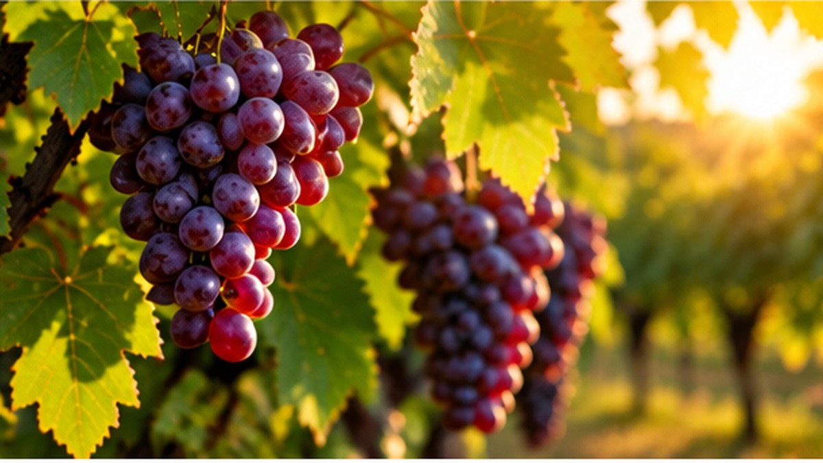 Ripe grapes growing on a vine in warm sunlight, symbolizing spiritual fruit in relationships