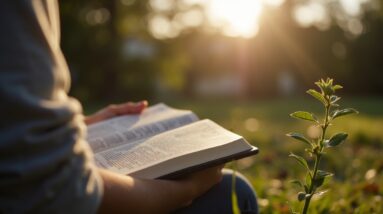 New believer reading the Bible and growing in faith