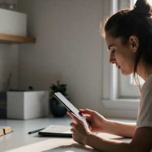 Christian pausing before posting or commenting on social media