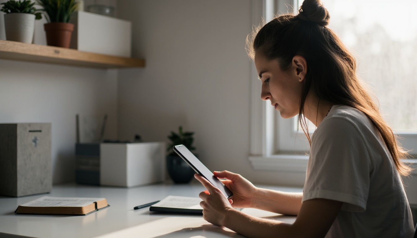 Christian reflecting on the Fruit of the Spirit before using social media