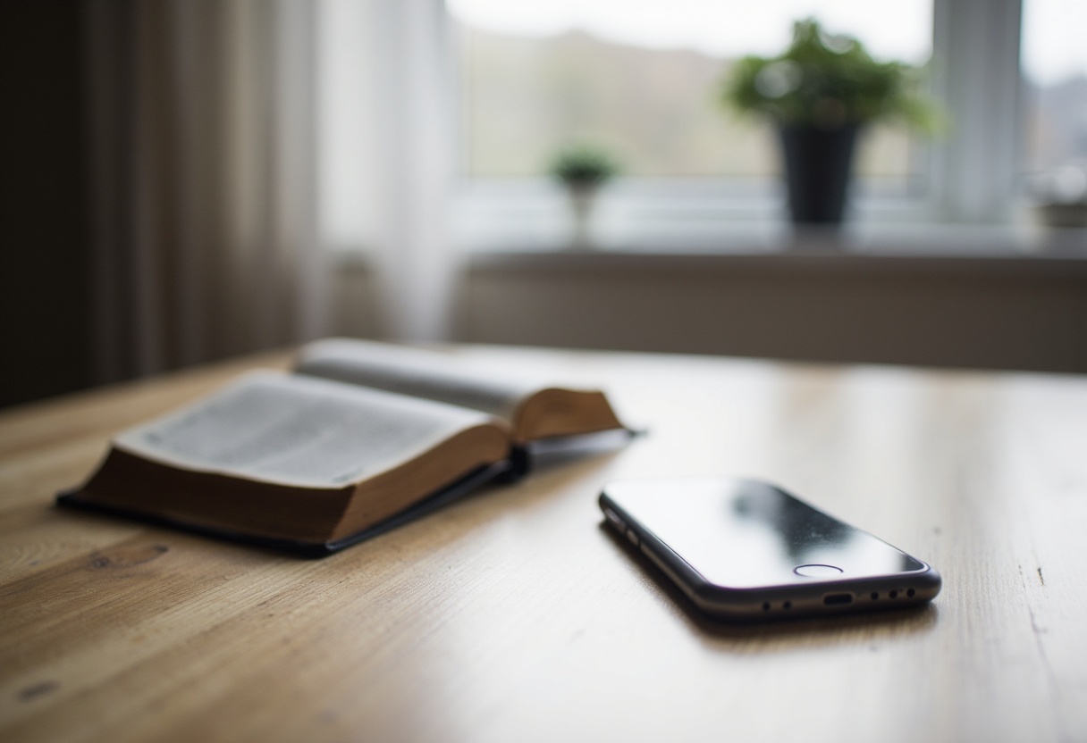 Christian putting social media aside to spend time with God