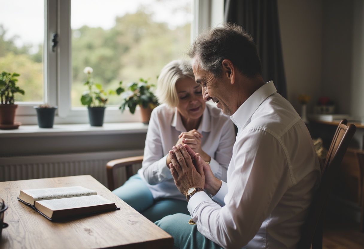 Christian couple growing together in Christ through marriage